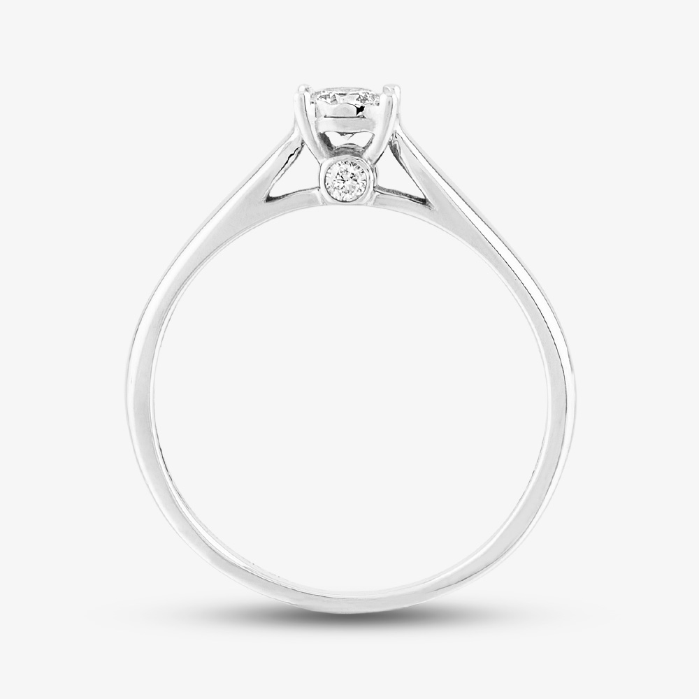 9ct White Gold 0.25ct Diamond Bridge Accent Solitaire Ring THR15625-25