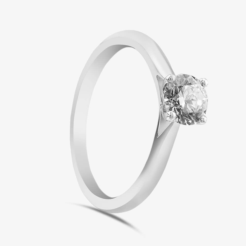 Product photograph of Brown Amp Newirth 18ct White Gold 0 70ct Brilliant Cut Diamond Solitaire Ring Menw334e 24-17-765 N from The Jewel Hut