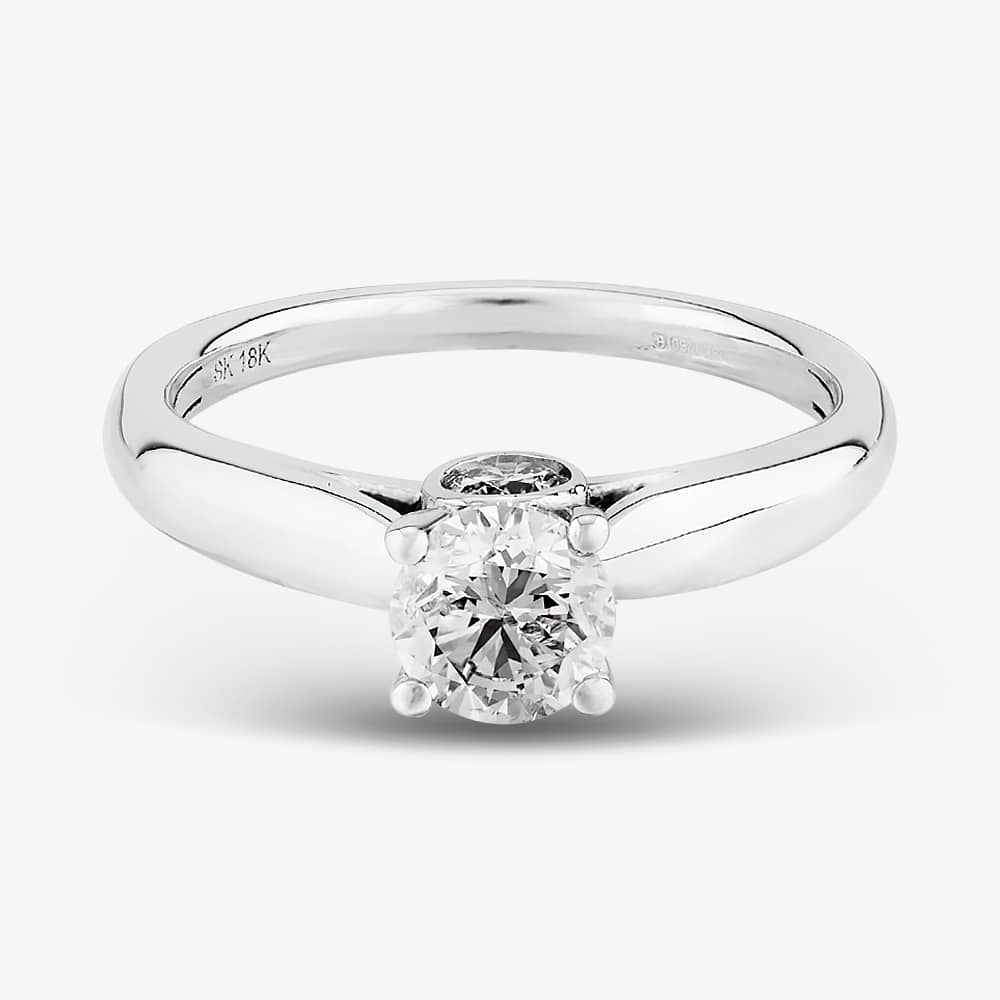 18ct White Gold 1.00ct Diamond Bridge Accent Solitaire Ring THR17230-100