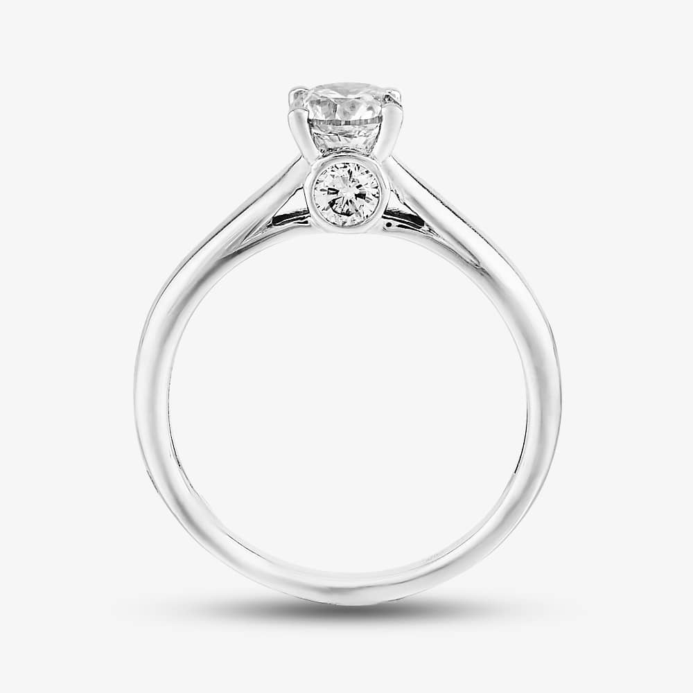 18ct White Gold 1.00ct Diamond Bridge Accent Solitaire Ring THR17230-100