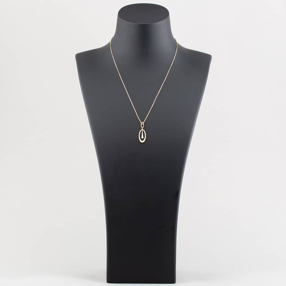 9ct Yellow Gold Diamond Oval Dropper Necklace P4537YW/10C-10