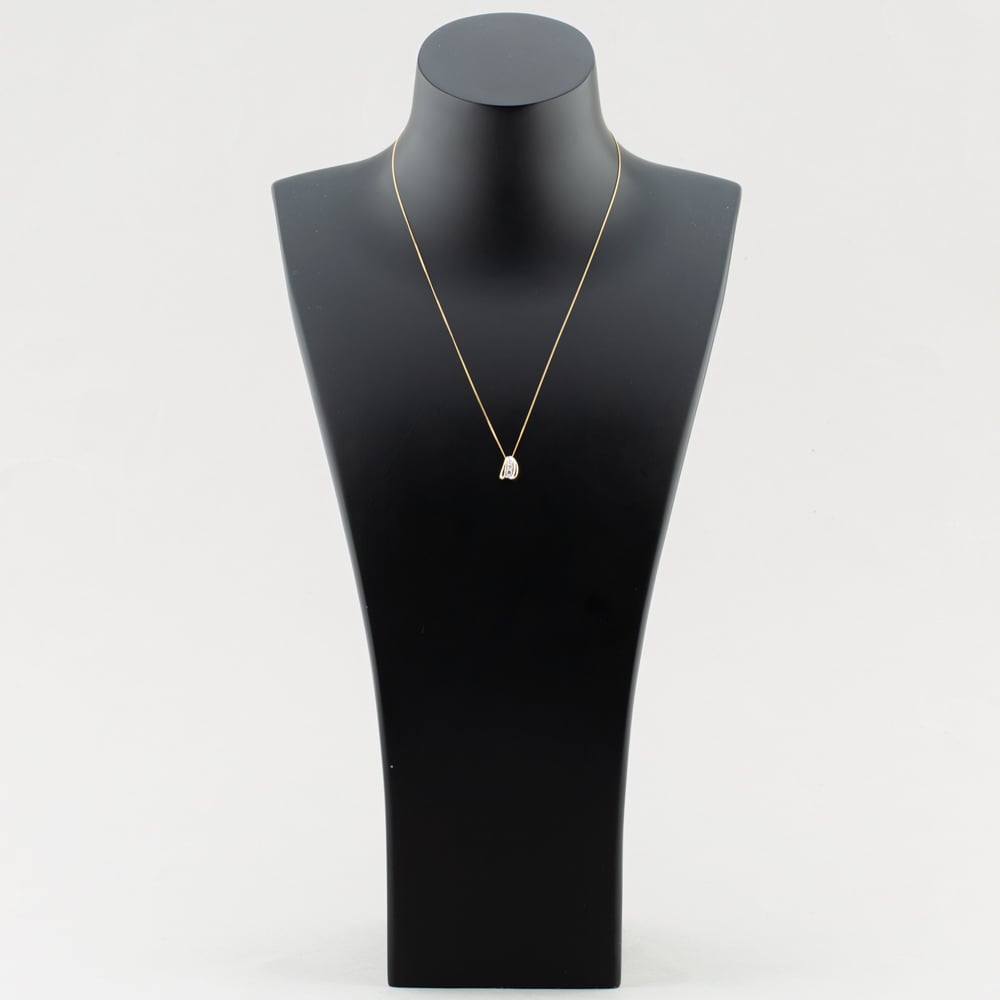 9ct Yellow Gold Brilliant Cut Diamond Curved Necklace P1240/10C-10
