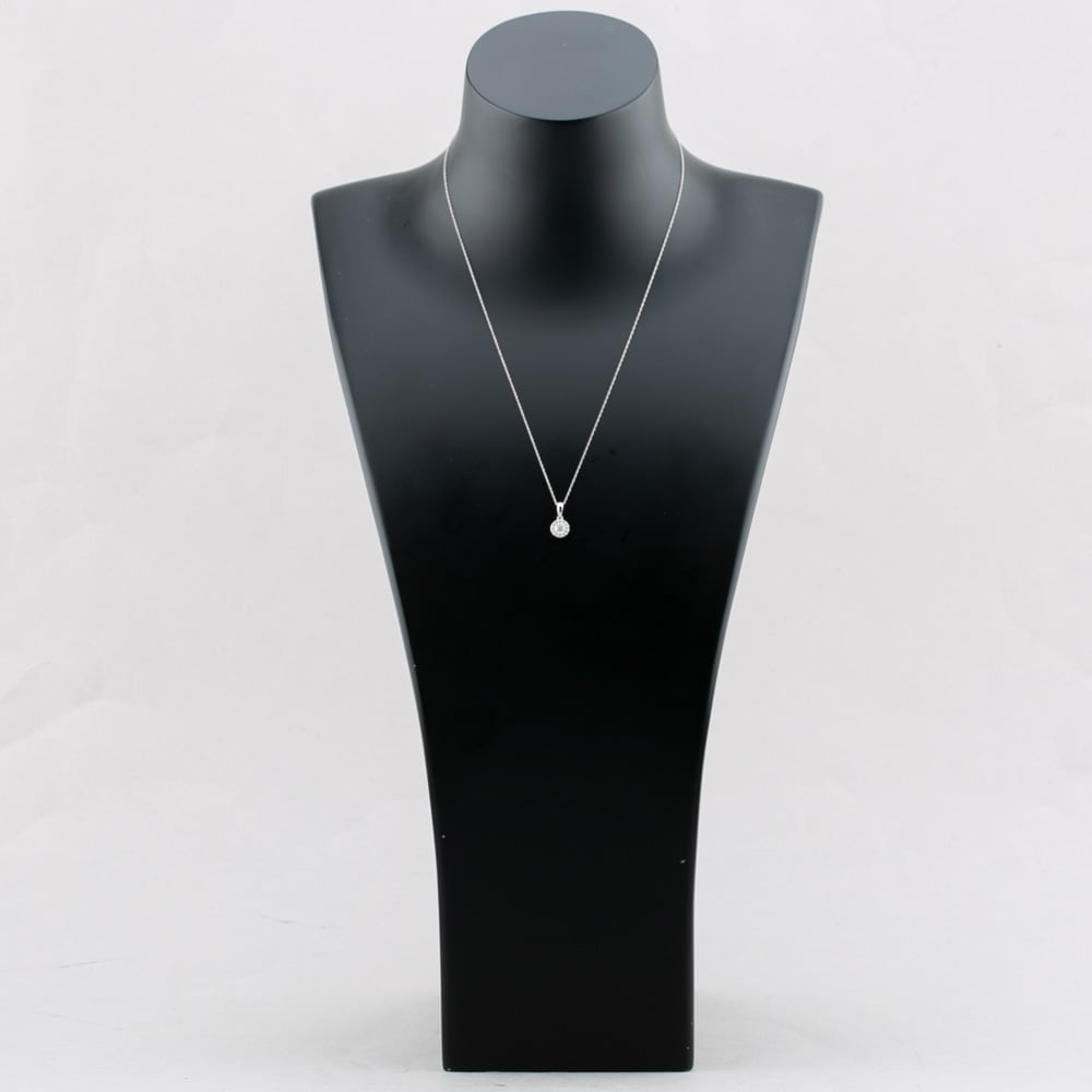 9ct White Gold Diamond Cluster Pendant Necklace NTP409D-9WG