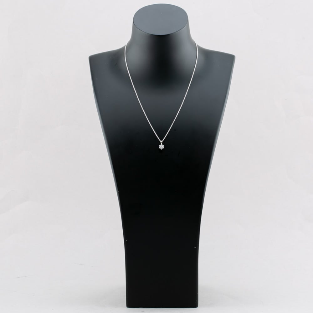 18ct White Gold 0.25ct Diamond Daisy Cluster Pendant Necklace KDCP25/21214C