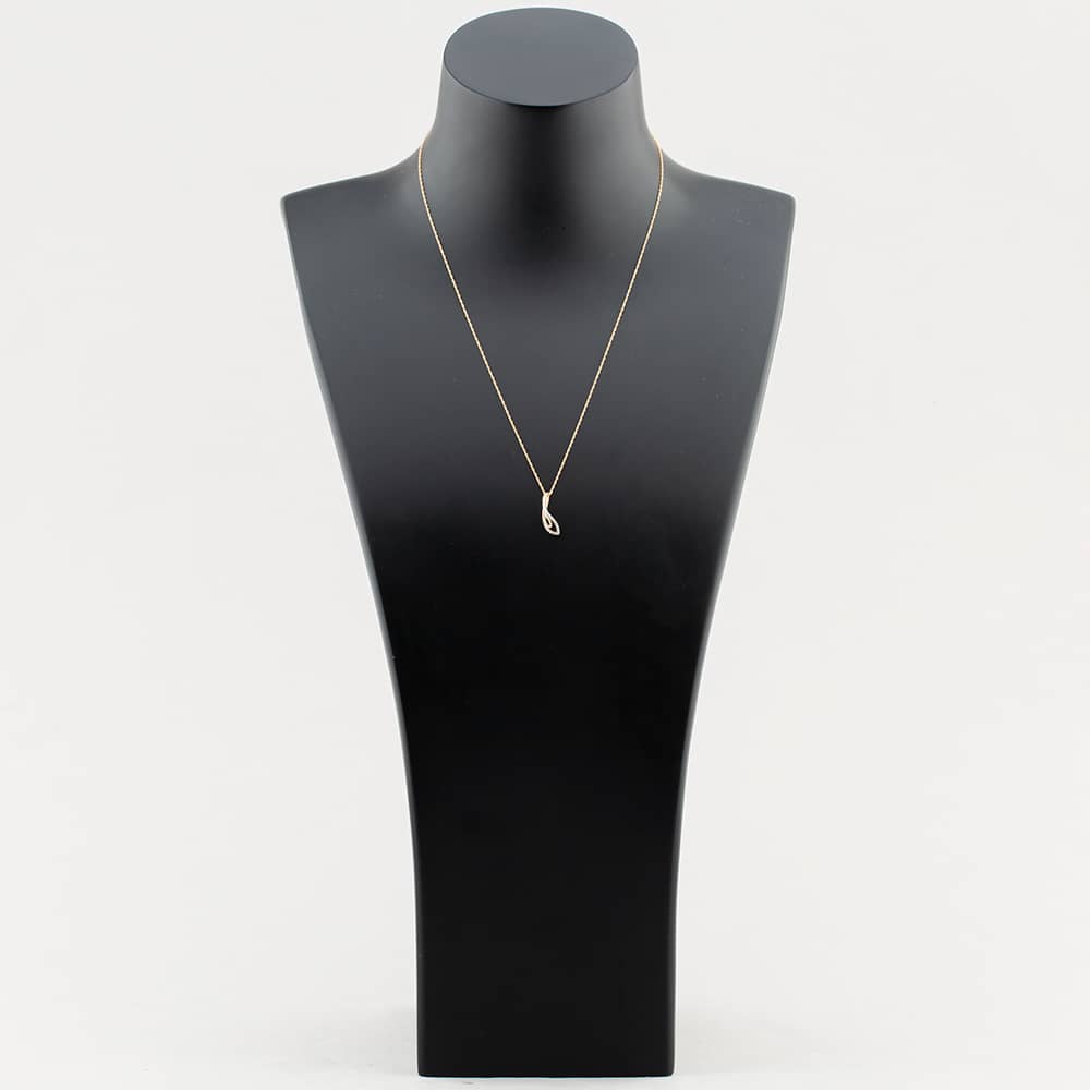9ct Yellow Gold 0.08ct Brilliant Cut Diamond Tear Drop Necklace THP43039-08 (YG)