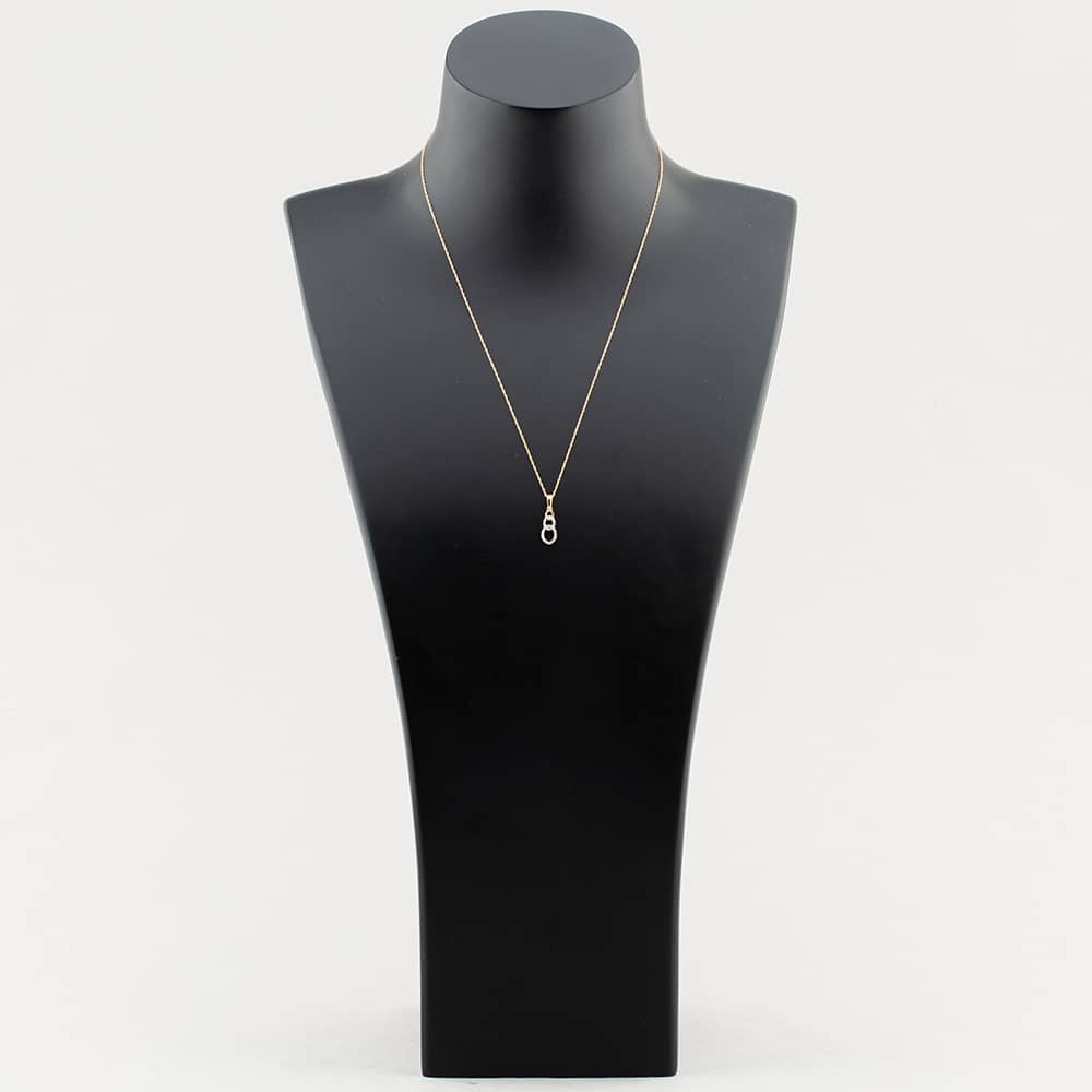 9ct Yellow Gold 0.08ct Brilliant Cut Diamond Open Circle Necklace THP43040-08 (YG)