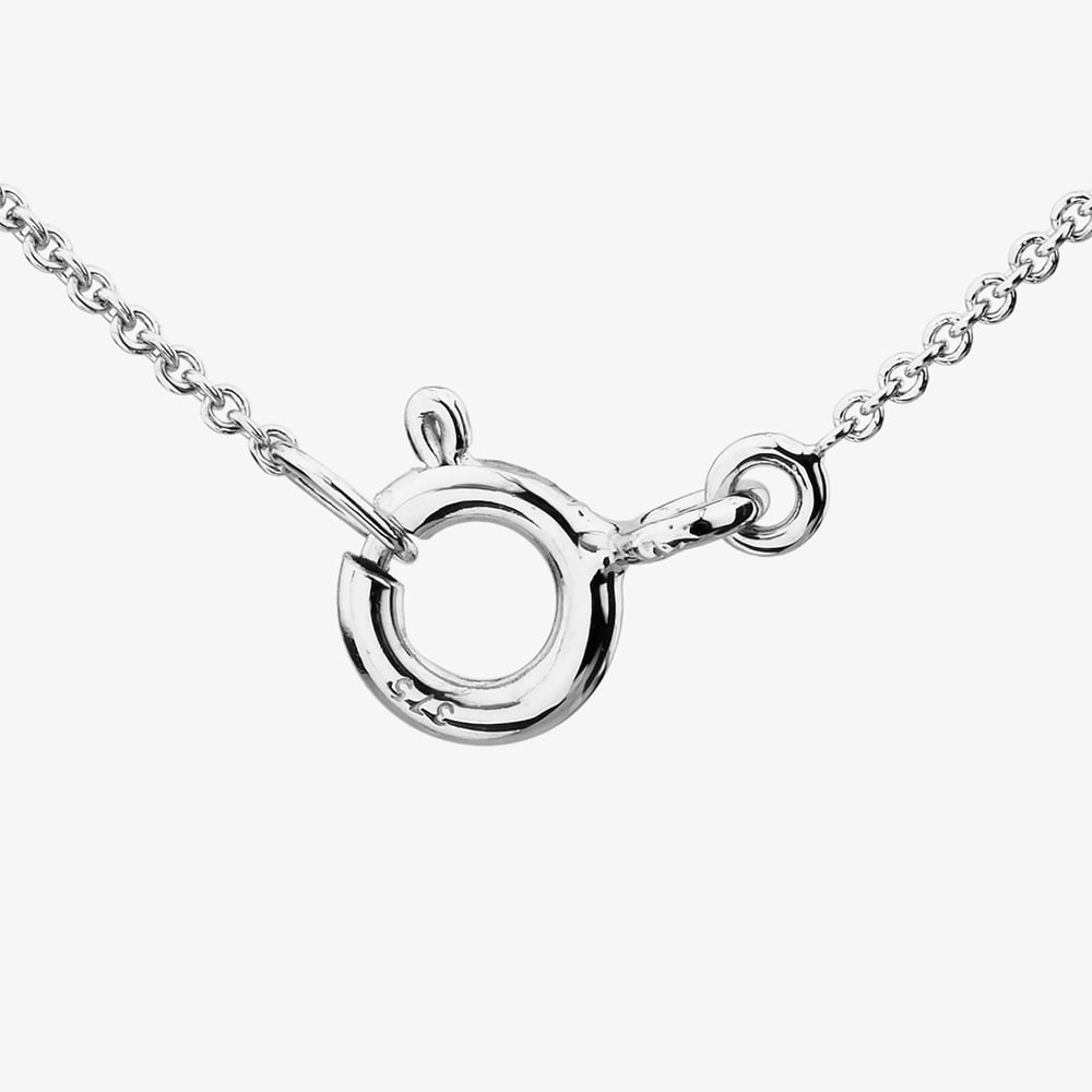 9ct White Gold Freshwater Pearl & Diamond Bar Pendant Necklace POZ80125DD