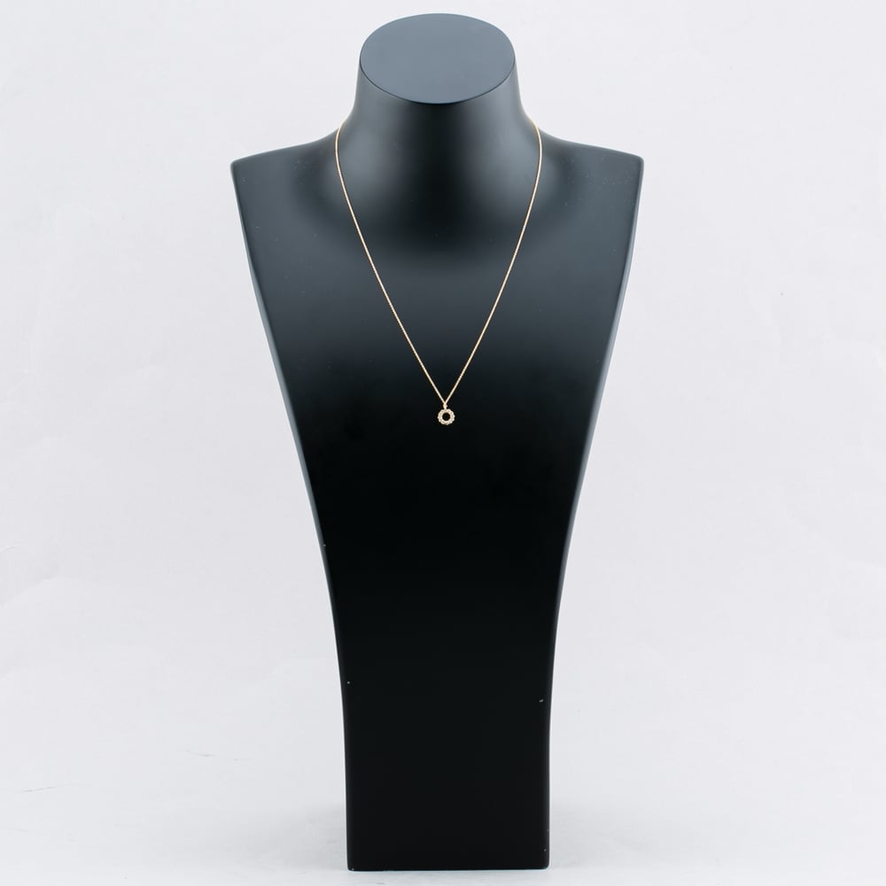 18ct Yellow Gold Multi Diamond Open Circle Necklace 12125147266