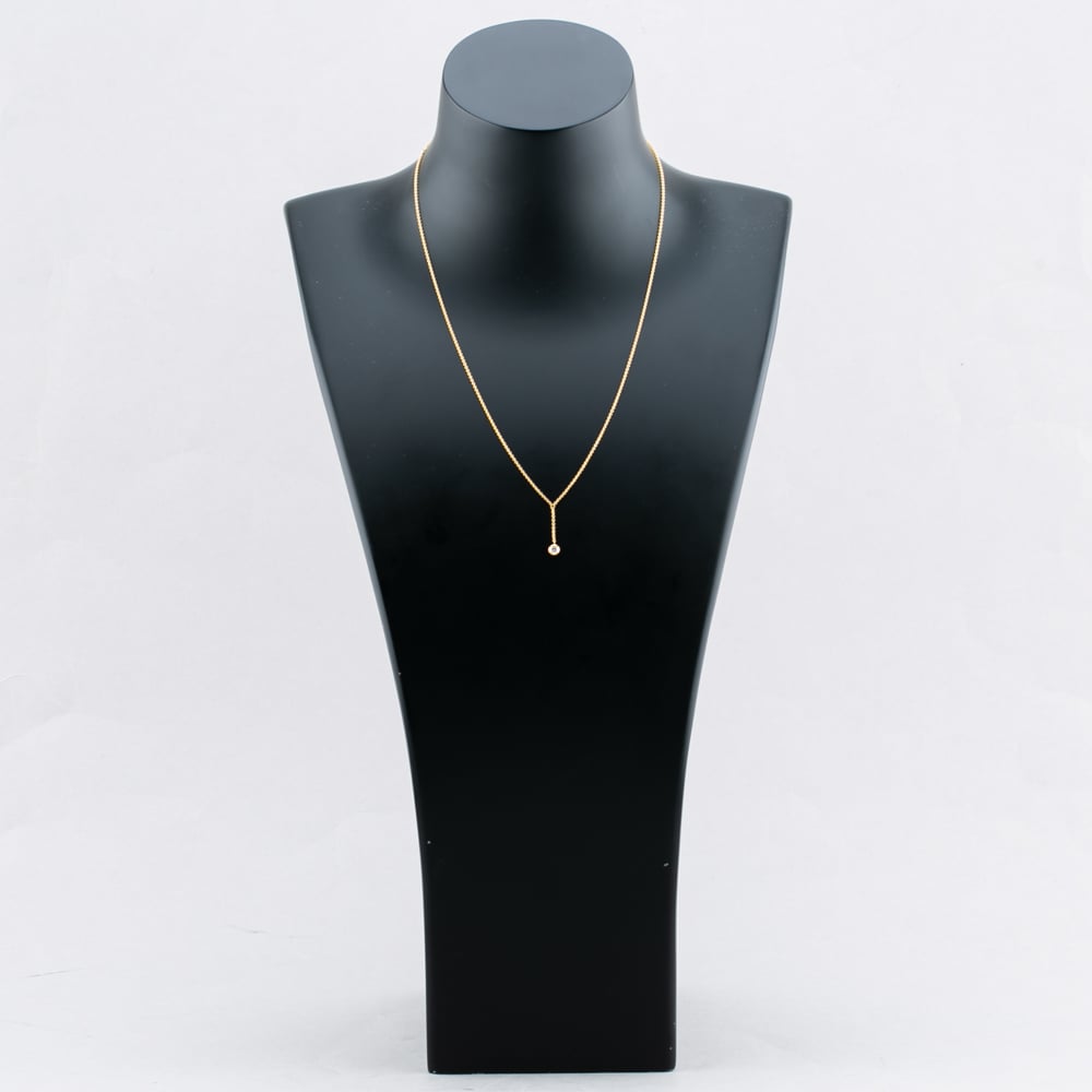 18ct Yellow Gold Brilliant Cut Round Diamond Dropper Necklace 12125147268