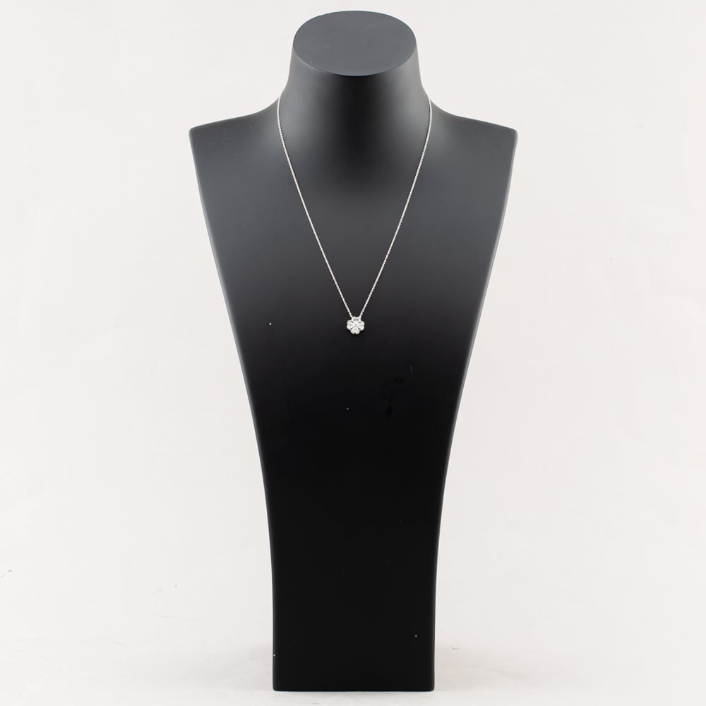 9ct White Gold 0.08ct Diamond Clover Pendant THN46884-08SF