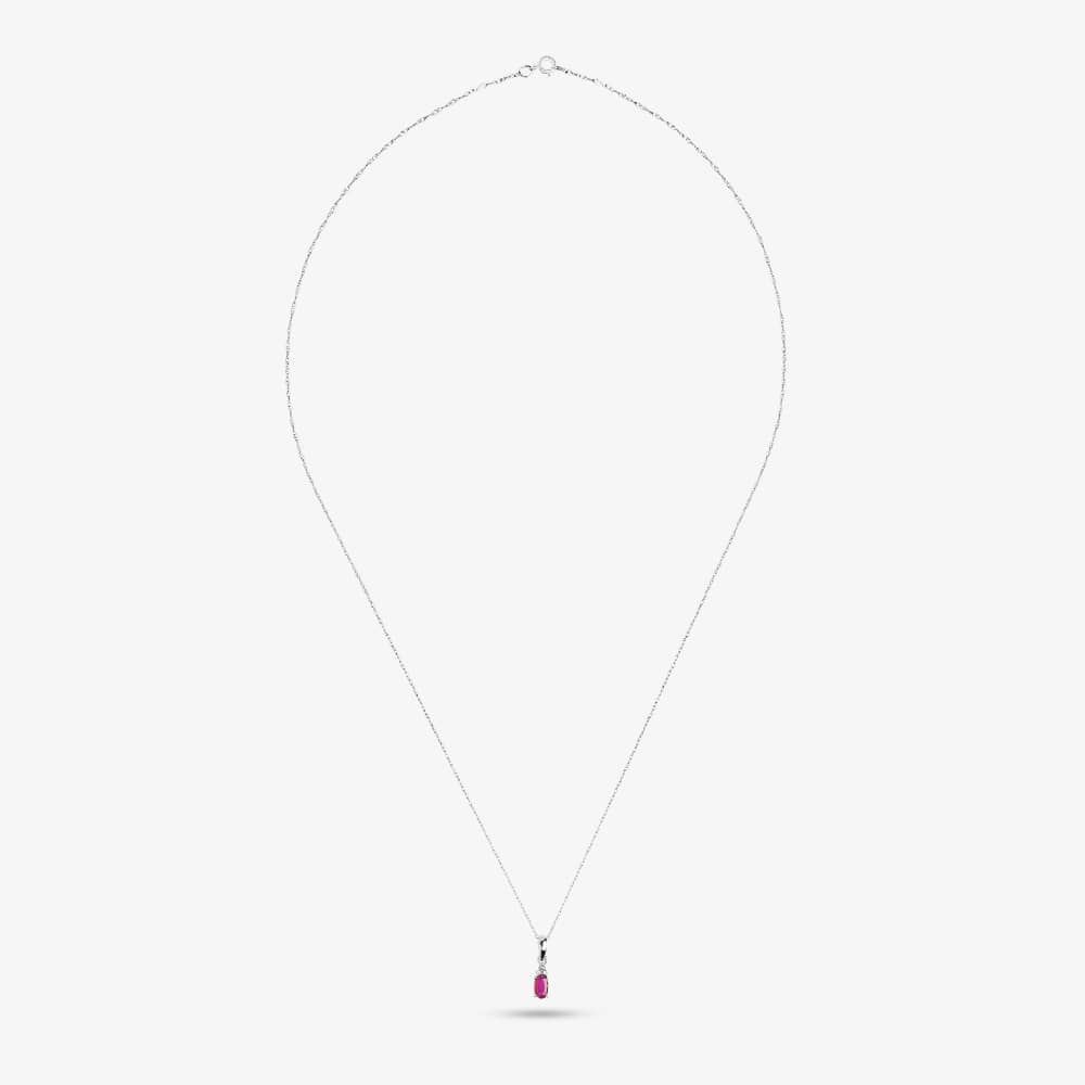 9ct White Gold 0.26ct Ruby & 0.007ct Diamond Pendant QP00178 9KW/RUBY
