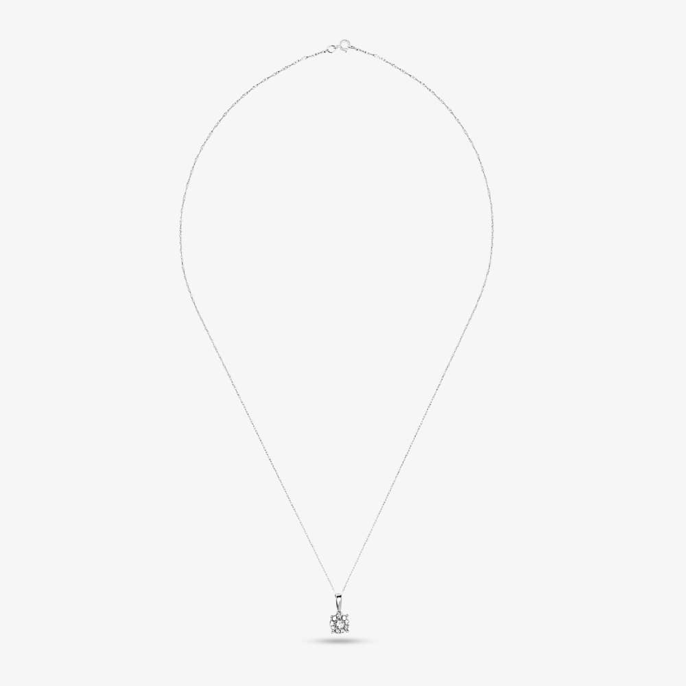 9ct White Gold 0.25ct Diamond Cluster Pendant THP2701-25