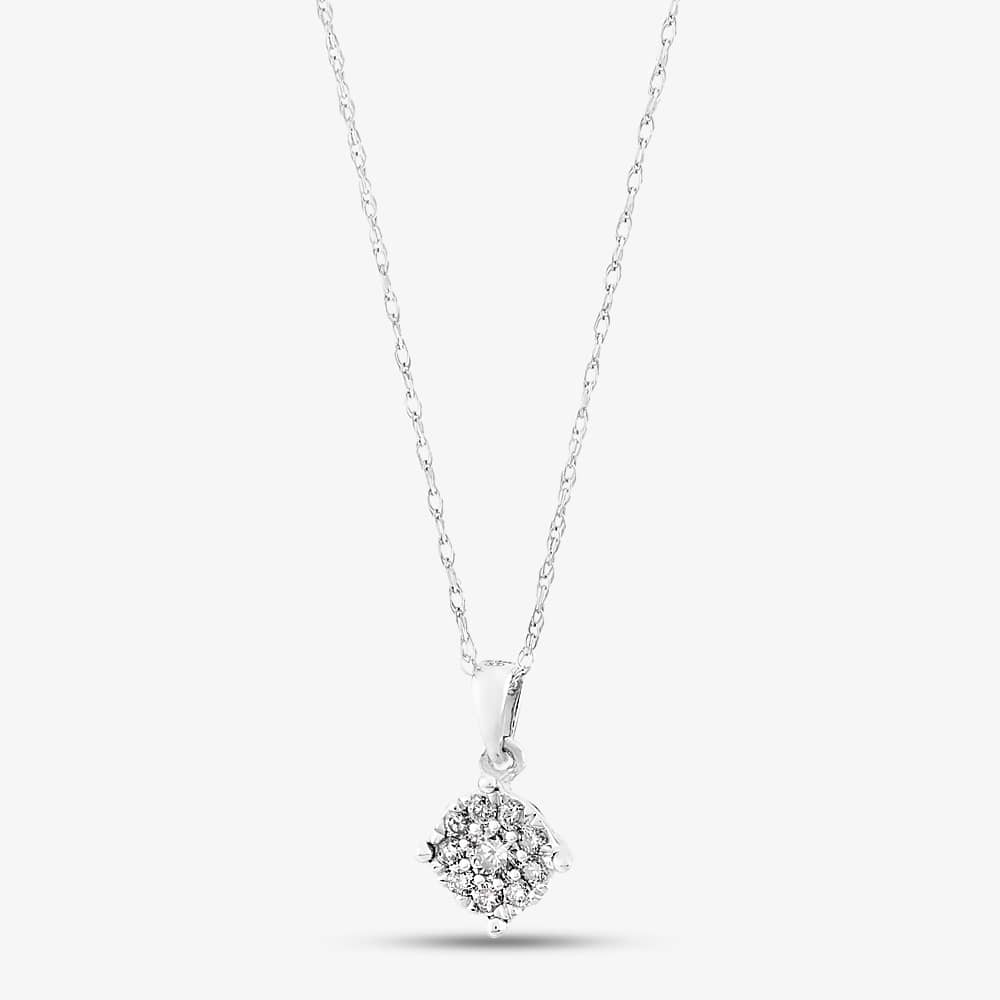 9ct White Gold 0.50ct Diamond Round Cluster Jewellery Set THS16518-50 9CT