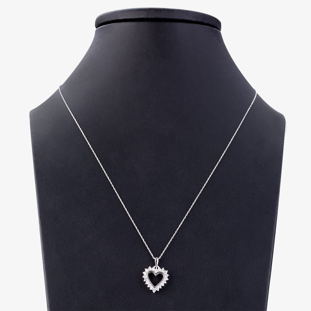 9ct White Gold 0.50ct Open Heart Pendant THP19809-50