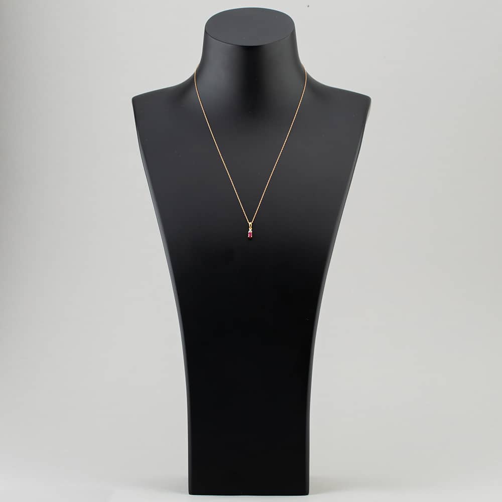  9ct Yellow Gold Ruby & Diamond Pendant Necklace QP00178-R YG