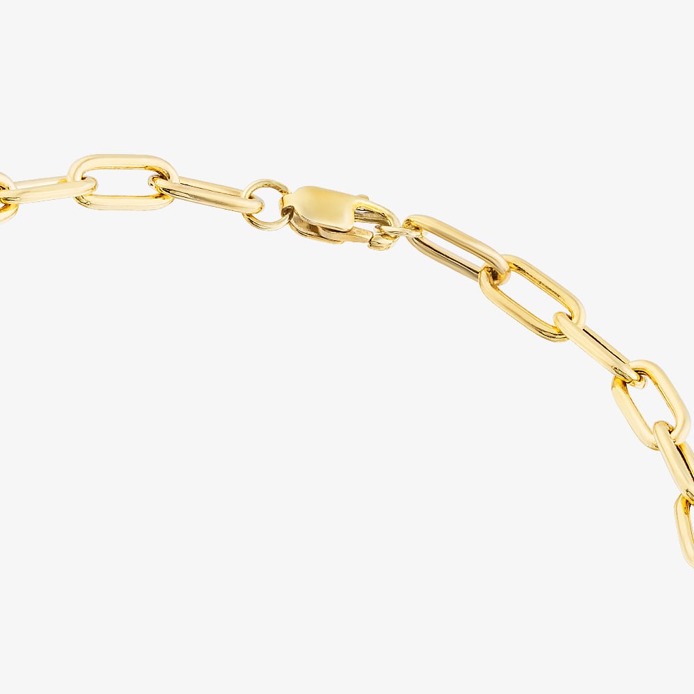 Pure Brilliance 9ct Yellow Gold 0.15ct Diamond Paperclip Bracelet THB44260-15NJ