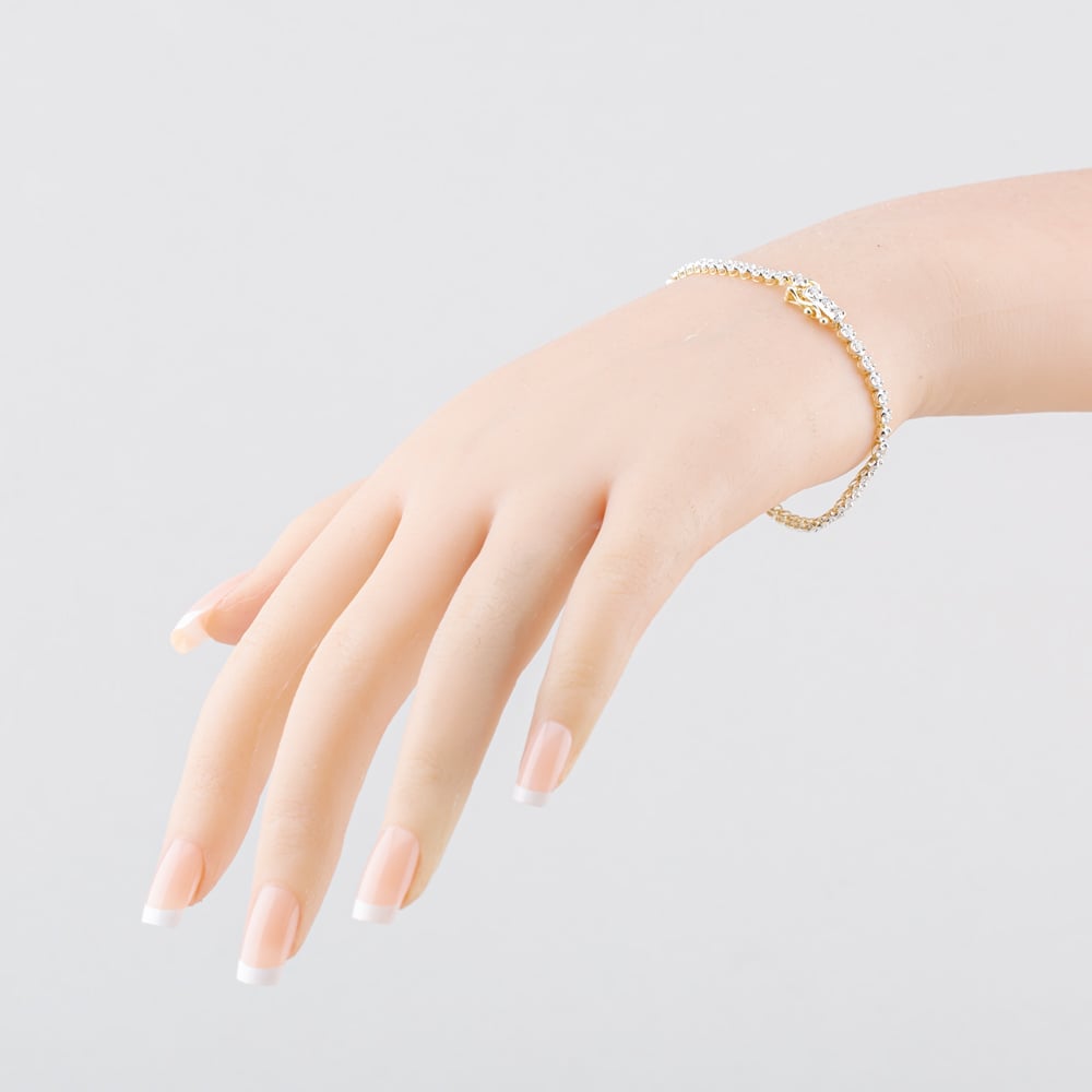 Pure Brilliance 9ct Yellow Gold 1.00ct Round Cut Diamond Tennis Bracelet THB15917-100 (YG)