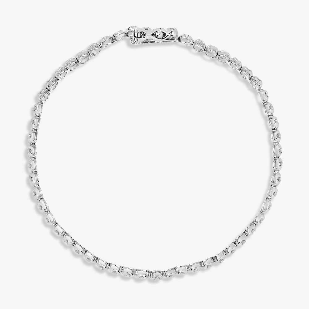 9ct White Gold 1.00ct Diamond Tennis Bracelet THB15917-100 9ct