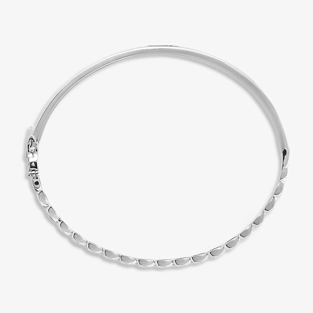  9ct White Gold 0.20ct Diamond Hinged Bangle BR877W/20-10