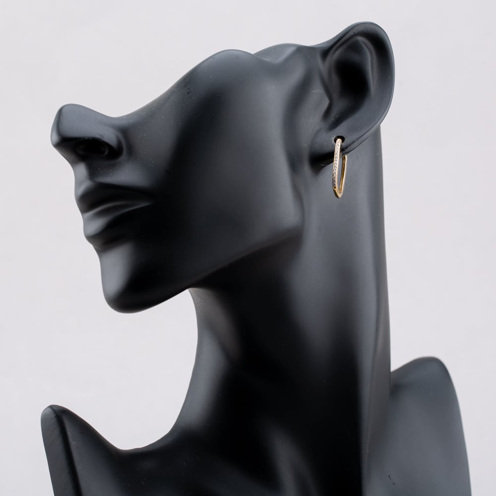 9ct Yellow Gold Diamond Square Hoop Earrings E4664/15-10
