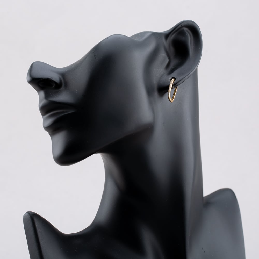 9ct Yellow Gold Diamond Rounded Square Hoop Earrings E4664/09-10