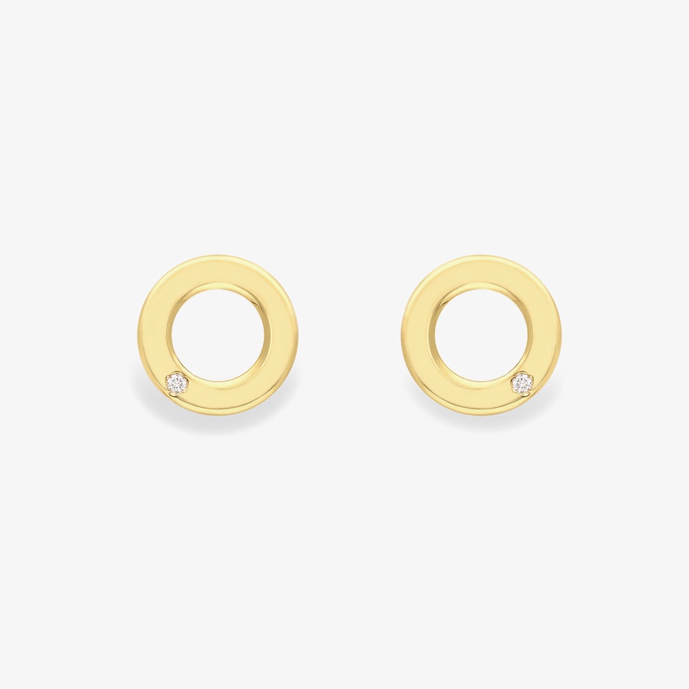 Click to view product details and reviews for 9ct Yellow Gold Diamond Open Circle Stud Earrings 12325147264.