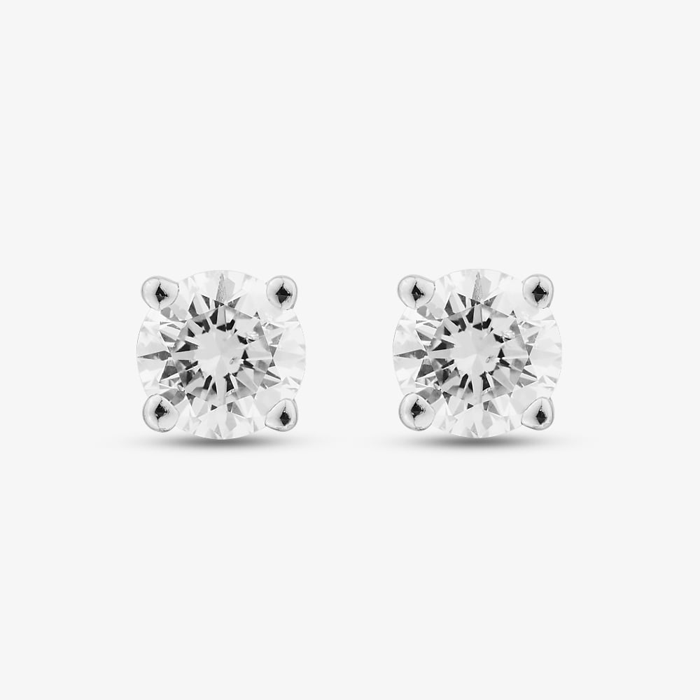 Pure Brilliance 9ct White Gold 0.33ct Round Cut Diamond Stud Earrings THE2534-33 (WG)