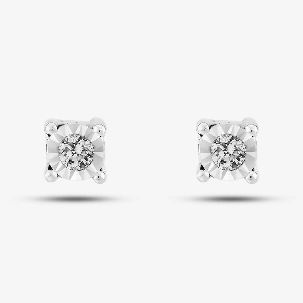 9ct White Gold Diamond 0.03ct Stud Earrings SKE26676-03 (WG)