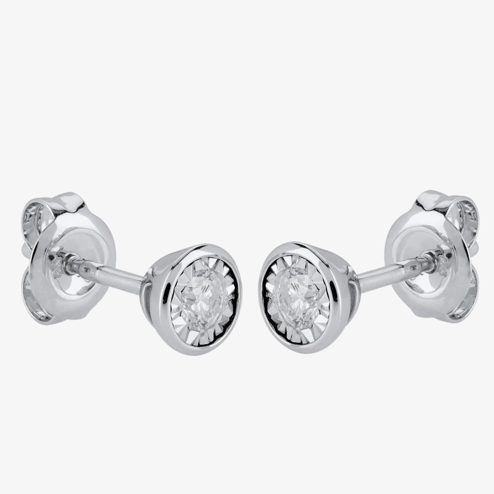 9ct White Gold 0.16ct Diamond Stud Earrings SKE26677-20