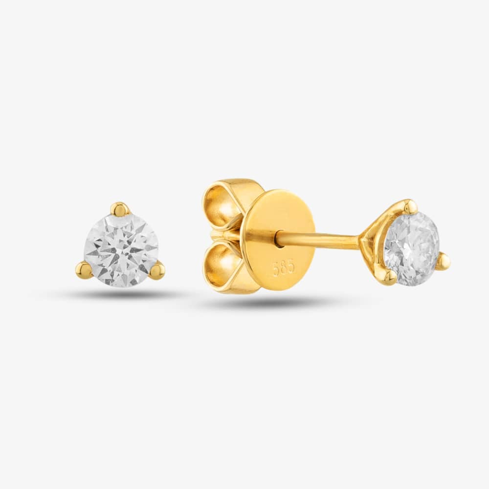 Product photograph of 14ct Yellow Gold 0 40ct Brilliant Cut Diamond Stud Earrings Ec39106ky14dd X2 from The Jewel Hut