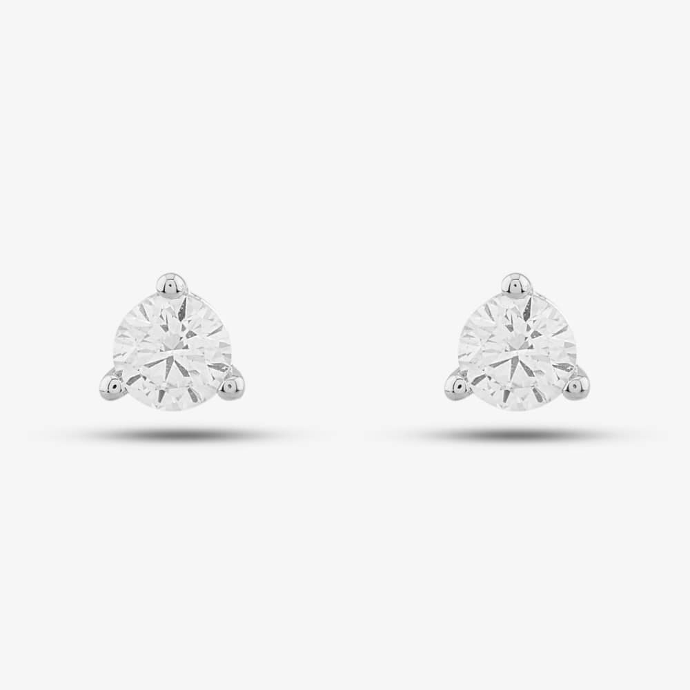 14ct White Gold 0.20ct Brilliant Cut Diamond Stud Earrings EC39106GW14DD X 2