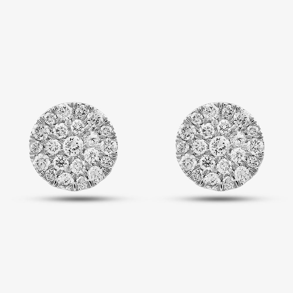 9ct White Gold 1.00ct Brilliant Cut Diamond Cluster Stud Earrings THE6490-100NEW