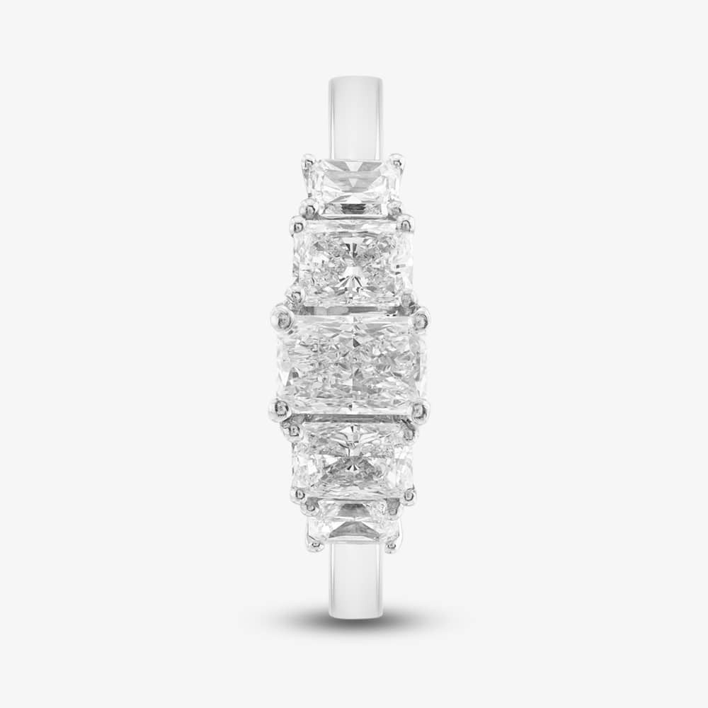 Platinum Certified 1.49ct Radiant Cut Diamond Five Stone Ring RN10930