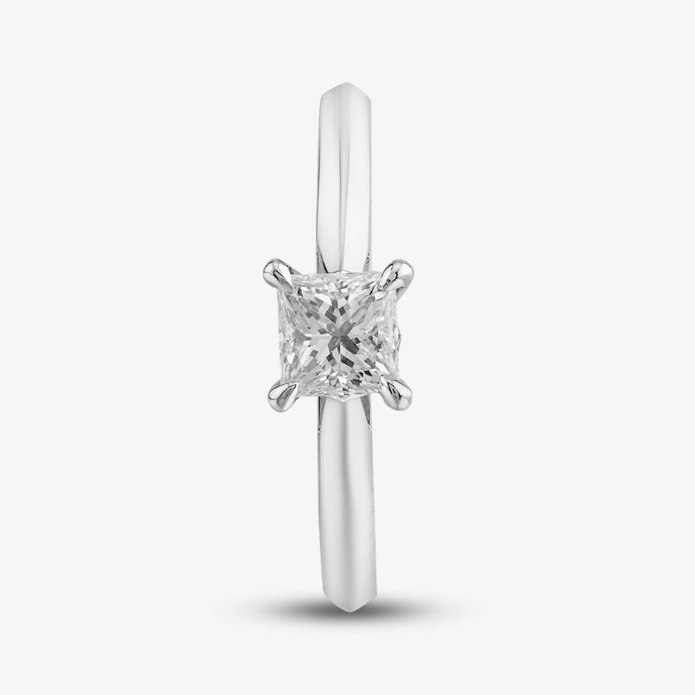 Platinum 0.50ct Princess Cut Diamond Solitaire Ring 10-80-657/24-04-188