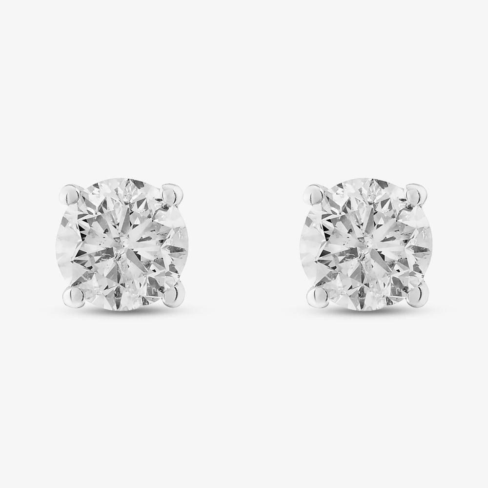18ct White Gold 2.00ct Diamond Screw Back Stud Earrings 13225114642