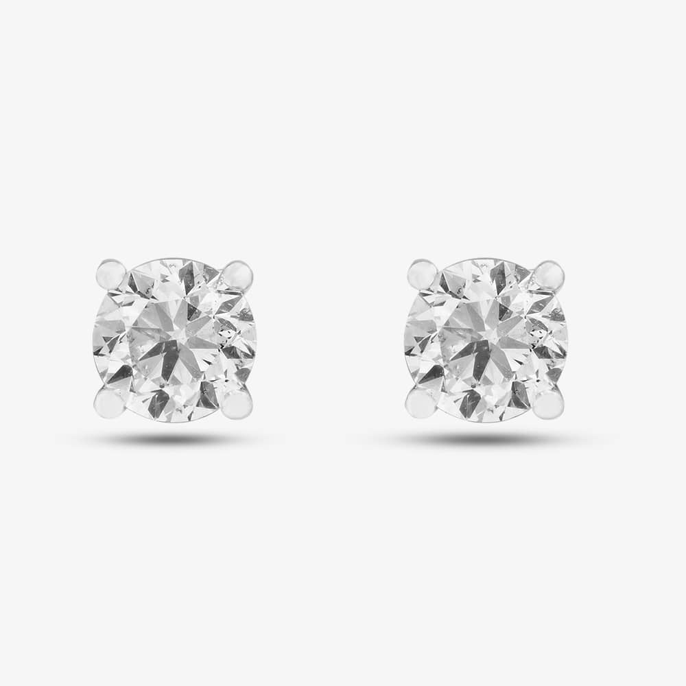 18ct White Gold 1.50ct Brilliant Cut Diamond Solitaire Stud Earrings THE2534-150 18KTWG (G/H-I1)(WG)