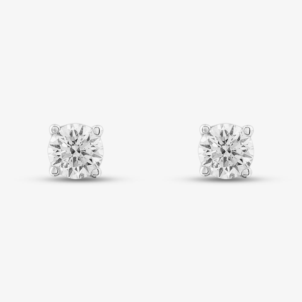 18ct White Gold 0.50ct Four Claw Diamond Stud Earrings THE2534-50 18KW