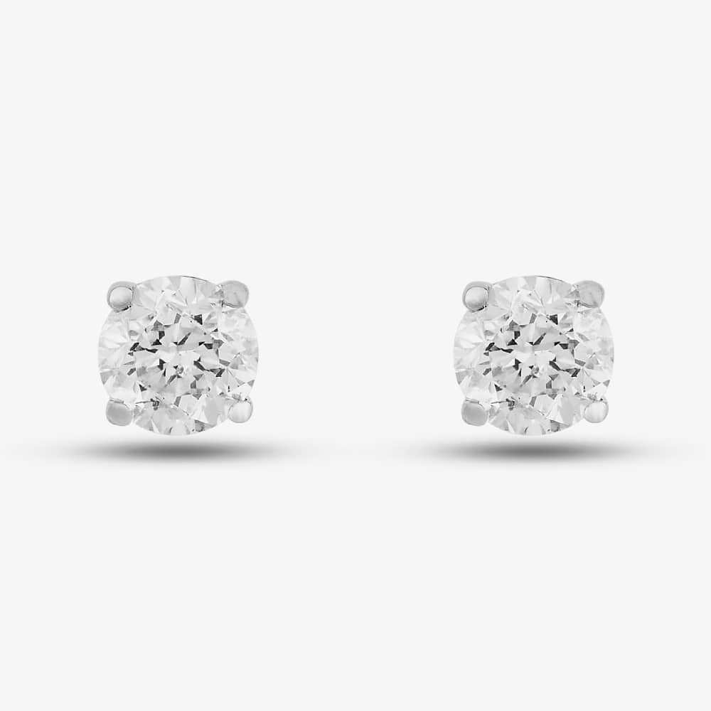 18ct White Gold 1.00ct Four Claw Diamond Stud Earrings THE2534-100W