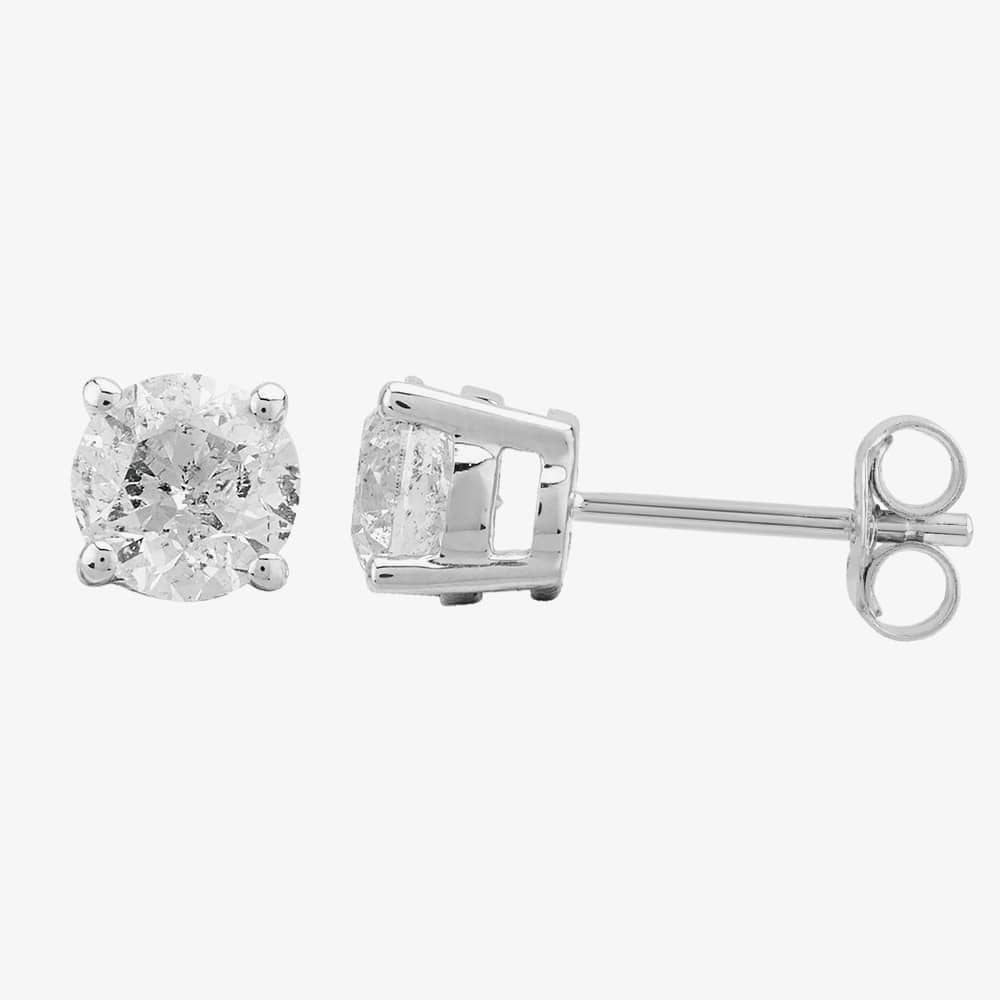 18ct White Gold 2.00ct Diamond Solitaire Stud Earrings THE2534-200