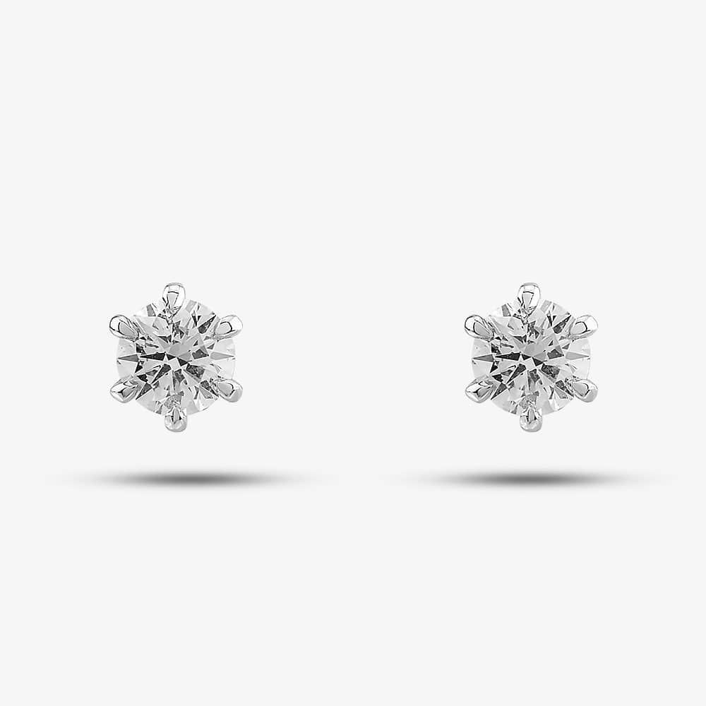 18ct White Gold 0.74ct Brilliant Cut Diamond Stud Earrings Earrings 04-80-033/24-01-639-640