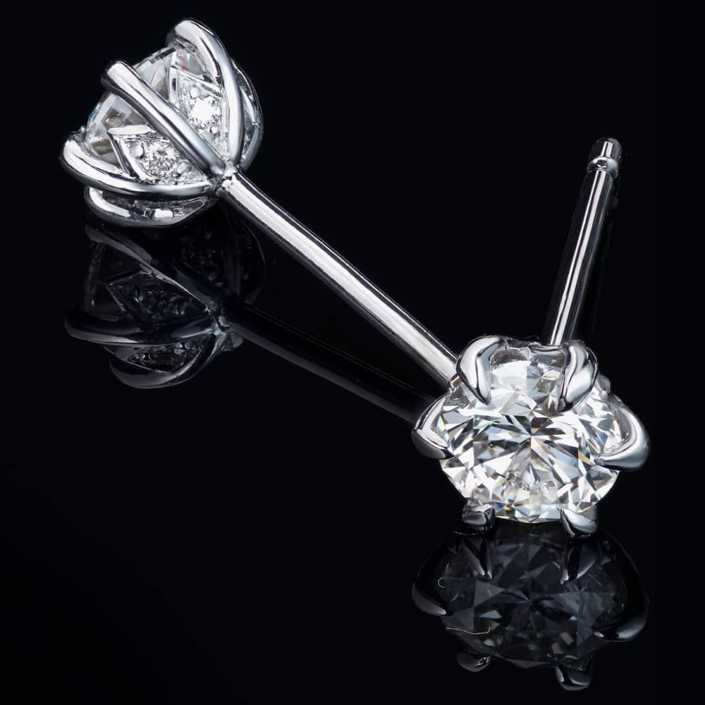 18ct White Gold 0.74ct Brilliant Cut Diamond Stud Earrings Earrings 04-80-033/24-01-639-640