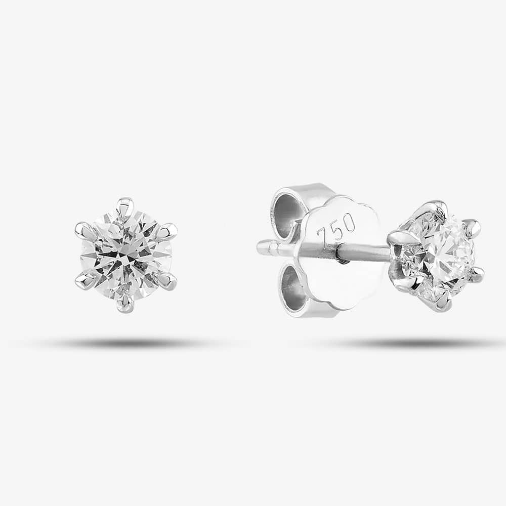 18ct White Gold 0.76ct Brilliant Cut Diamond Stud Earrings 04-80-033/24-01-641/642