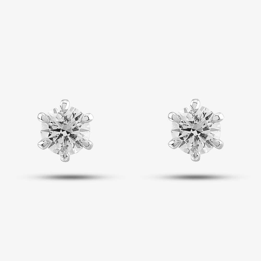 18ct White Gold 0.76ct Brilliant Cut Diamond Stud Earrings 04-80-033/24-01-641/642