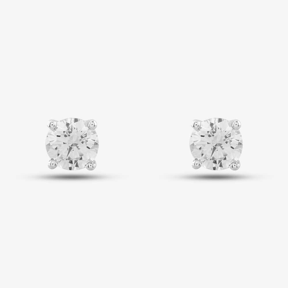 18ct White Gold Certificated 1.01ct Brilliant Cut Diamond Stud Earrings 1146824486 + 6157131790