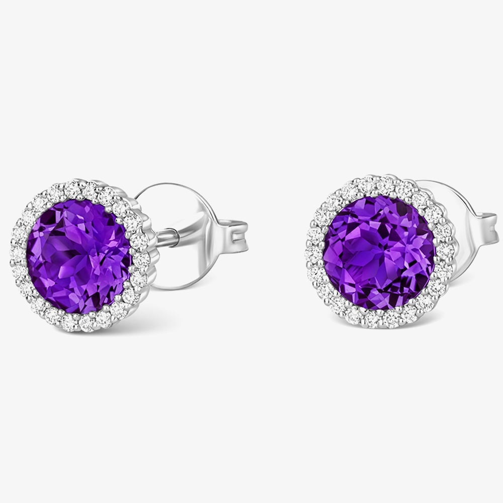 Click to view product details and reviews for Tivon 18ct White Gold Amethyst And Diamond Round Cluster Stud Earrings Ew 0871 Am. Click to view product details and reviews for Tivon 18ct White Gold Amethyst And Diamond Round Cluster Stud Earrings Ew 0871 Am.