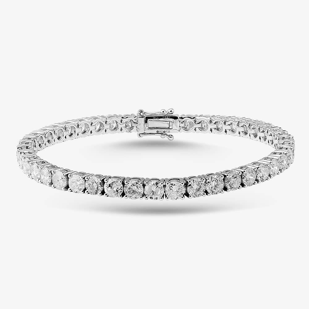 Product photograph of 18ct White Gold 12 21ct Diamond Tennis Bracelet Bfcmj from The Jewel Hut