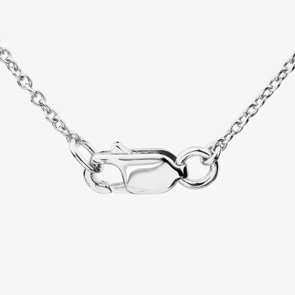 18ct White Gold Freshwater Pearl & Five Diamond Dropper Necklace POX80126DD