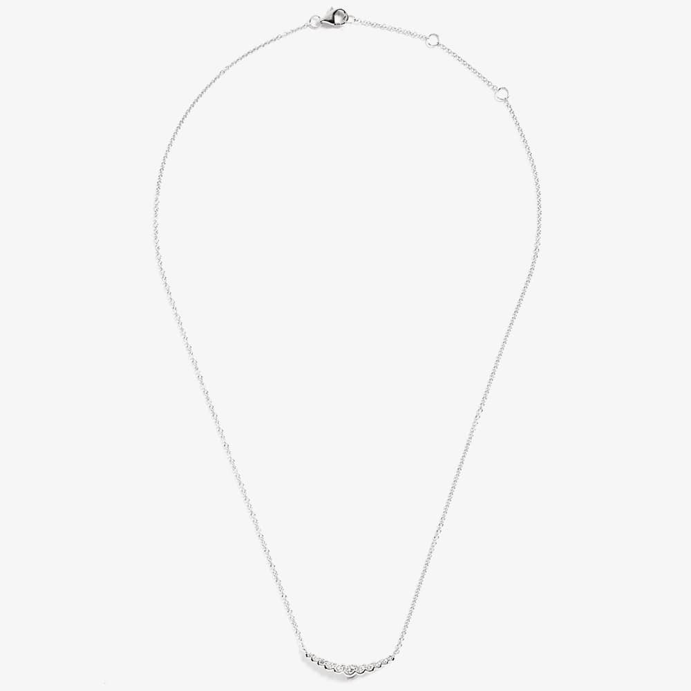 18ct White Gold 0.52ct Brilliant Cut Graduated Curve Necklace LG255/NA