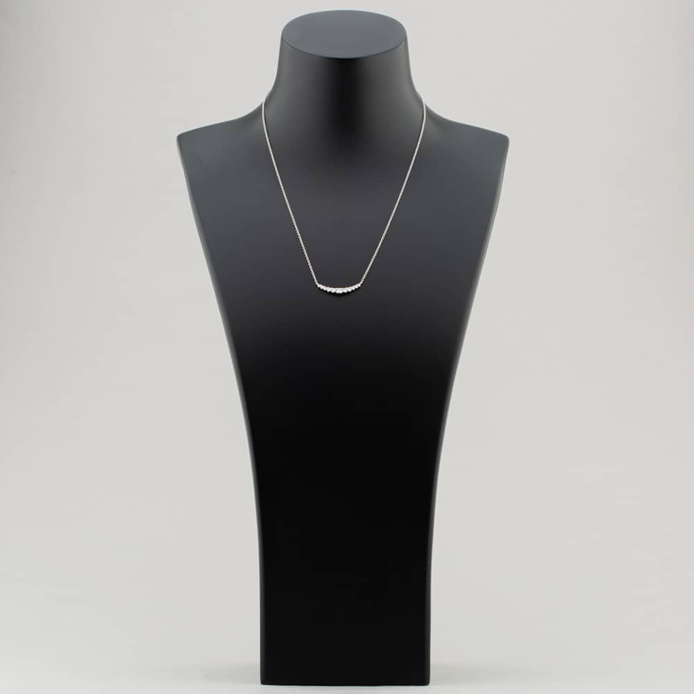 18ct White Gold 0.52ct Brilliant Cut Graduated Curve Necklace LG255/NA