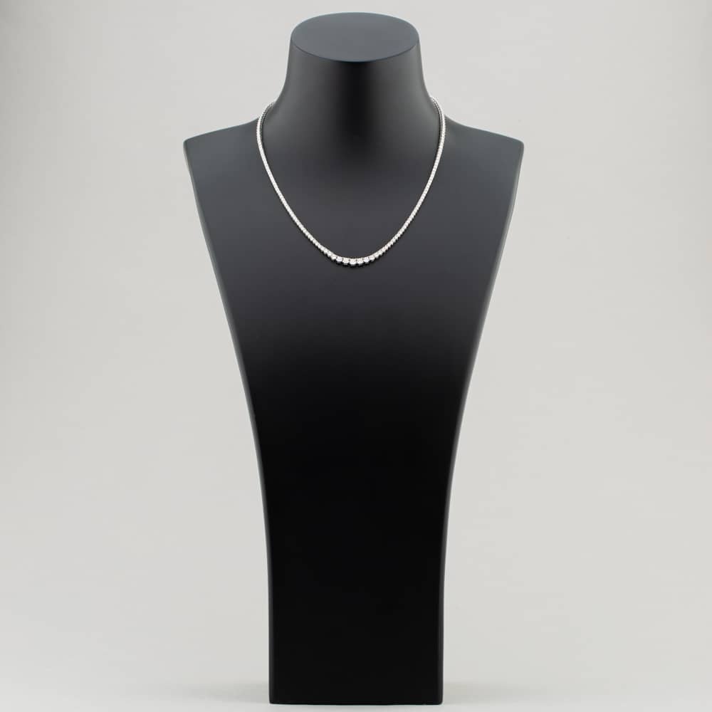 18Ct White Gold 3.73ct Brilliant Cut Diamond Half Tennis Necklace N32046GW18DD002